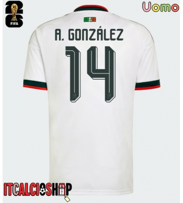 Messico Armando Gonzalez #14 Seconda Maglia Mondiali 2026 Manica Corta Messico Armando Gonzalez #14 Seconda Maglia Mondiali 2026 Manica Corta